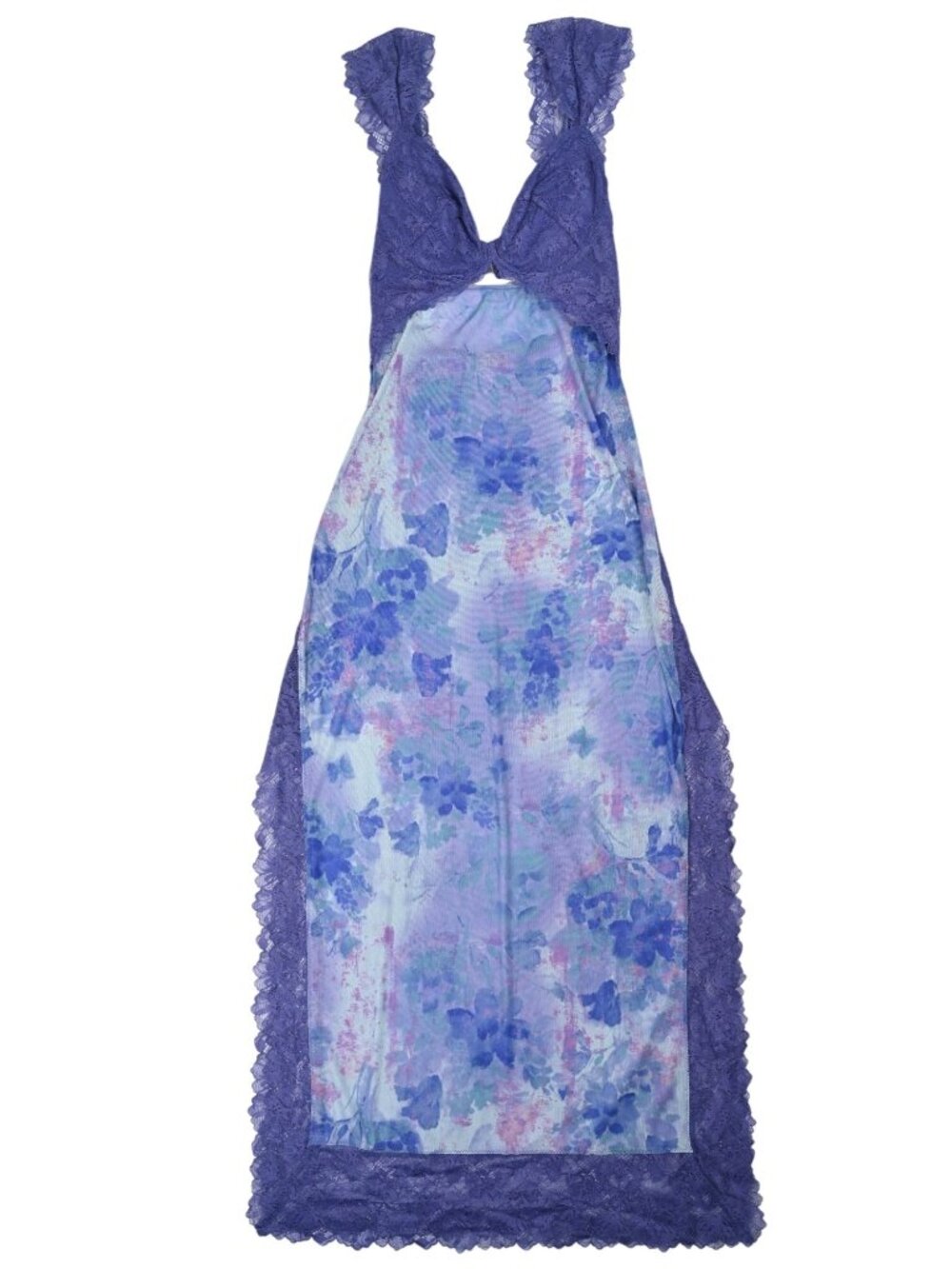 Free People Suddenly Fine Maxi Slip Dress in Spring Rain Combo